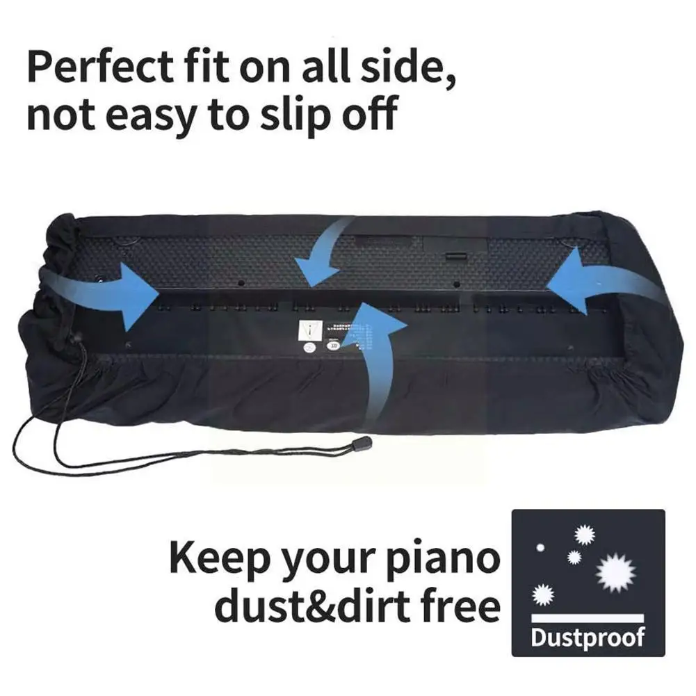 61/88 искусственные Чехлы для фортепиано клавиатуры растягивающиеся складные застежки пылезащитные чехлы со шнурком Блокировка воды M5C5 
61/88 искусственные Чехлы для фортепиано клавиатуры растягивающиеся складные застежки пылезащитные чехлы со шнурком Блокировка воды M5C5
