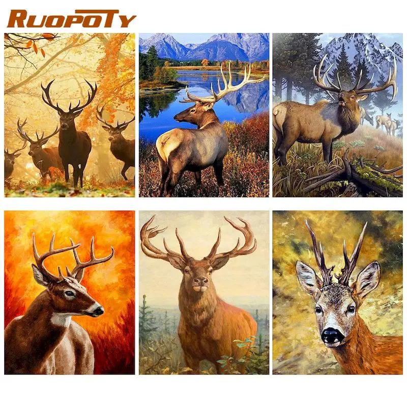 RUOPOTY Elk Animals Painting By Number Wall decor Oil Painting On Canvas For Adult Wall Art Canvas Acylic 60x75cm Home Decor Fra
RUOPOTY Elk Animals Painting By Number Wall decor Oil Painting On Canvas For Adult Wall Art Canvas Acylic 60x75cm Home Decor Fra