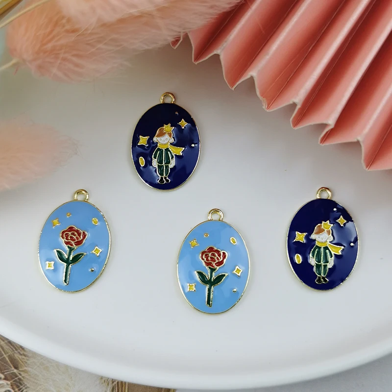 ApeUr 10PCS Oval Shaped Red Rose&Little Prince Enamel Alloy Charm Necklace Pendants Jewelry Making Crafts Earrings Finding
ApeUr 10PCS Oval Shaped Red Rose&Little Prince Enamel Alloy Charm Necklace Pendants Jewelry Making Crafts Earrings Finding