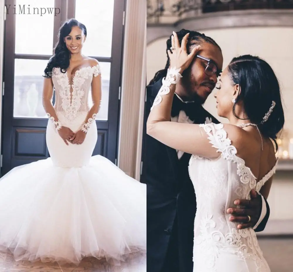 YiMinpwp Gorgeous Mermaid Wedding Dresses Off Shoulder Long Sleeve Sweep Train Appliques Lace Bridal Gowns vestidos de novia
YiMinpwp Gorgeous Mermaid Wedding Dresses Off Shoulder Long Sleeve Sweep Train Appliques Lace Bridal Gowns vestidos de novia