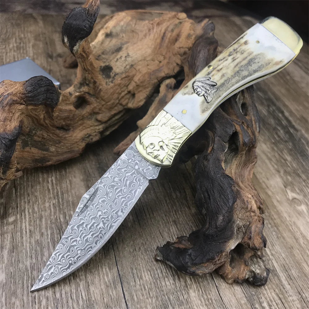 Складной карманный нож 60HRC из дамасской стали, для использования на природе, охоты, рыбалки 
Складной карманный нож 60HRC из дамасской стали, для использования на природе, охоты, рыбалки