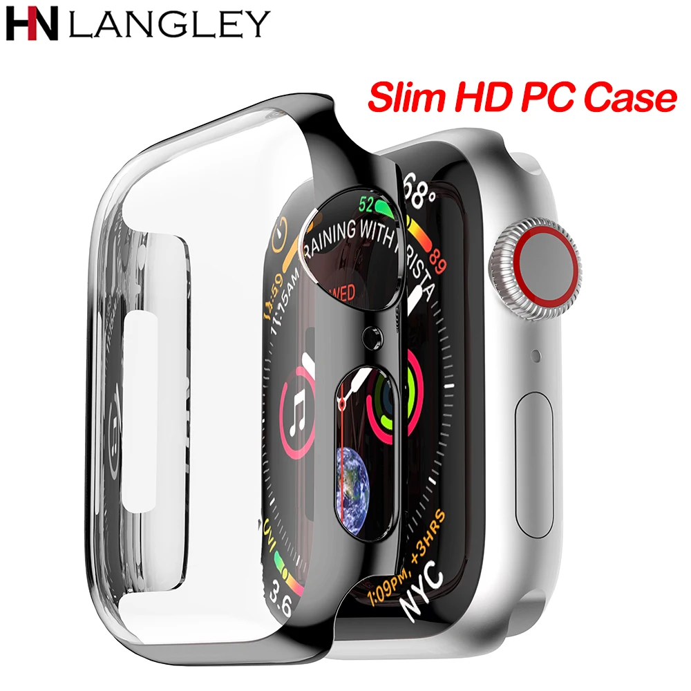 Ультратонкий чехол HD из поликарбоната для Apple Watch Series 4 3 2 1 38 42 40 44 мм Чехол