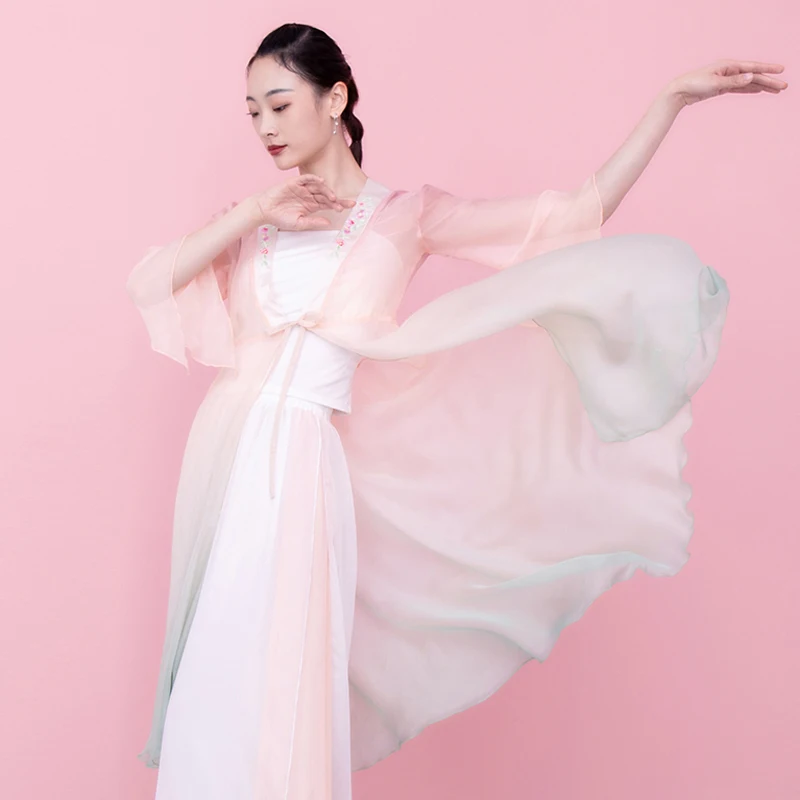 Сказочная модель Hanfu, женские топы для классических танцев, шифоновая одежда для народного танца, одежда в китайском стиле, сценический кост...
Сказочная модель Hanfu, женские топы для классических танцев, шифоновая одежда для народного танца, одежда в китайском стиле, сценический кост...
