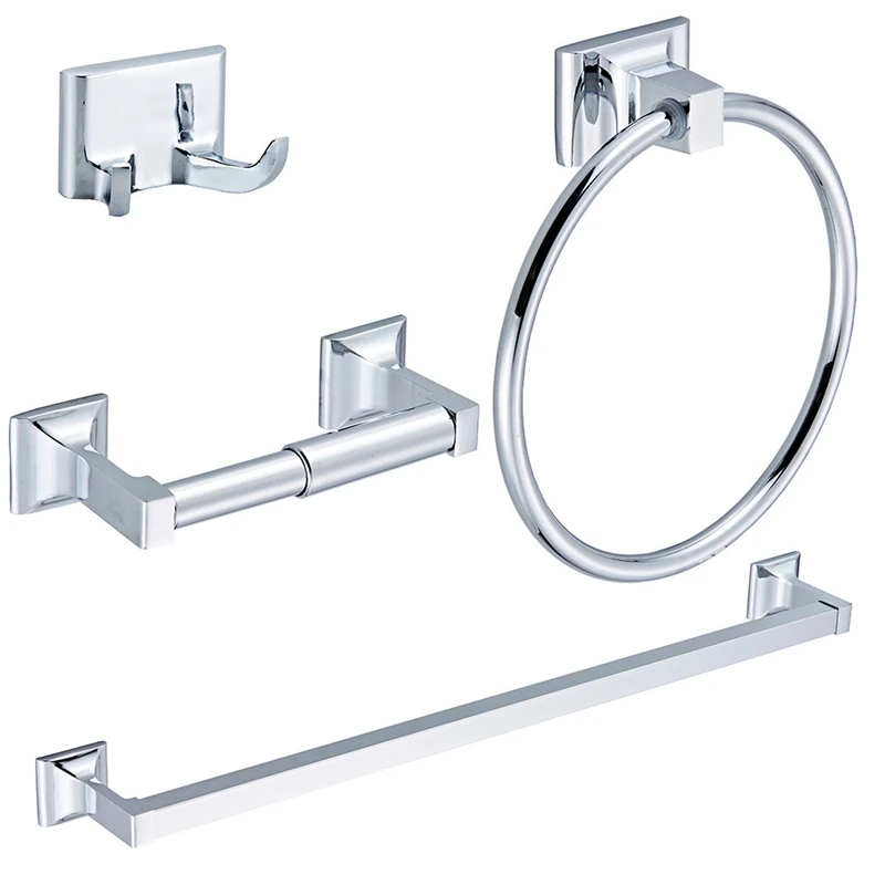 4 Piece Towel Bar Set Bath Accessories Bathroom Hardware Zinc Alloy Chrome Finish
4 Piece Towel Bar Set Bath Accessories Bathroom Hardware Zinc Alloy Chrome Finish