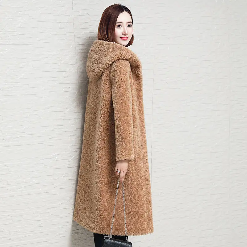 2019 New Autumn Winter Women Real Sheep Shearing Fur Coats Genuine Double-Faced Fur Long Hooded Jacket Both Sides Wear Coats A89
2019 New Autumn Winter Women Real Sheep Shearing Fur Coats Genuine Double-Faced Fur Long Hooded Jacket Both Sides Wear Coats A89