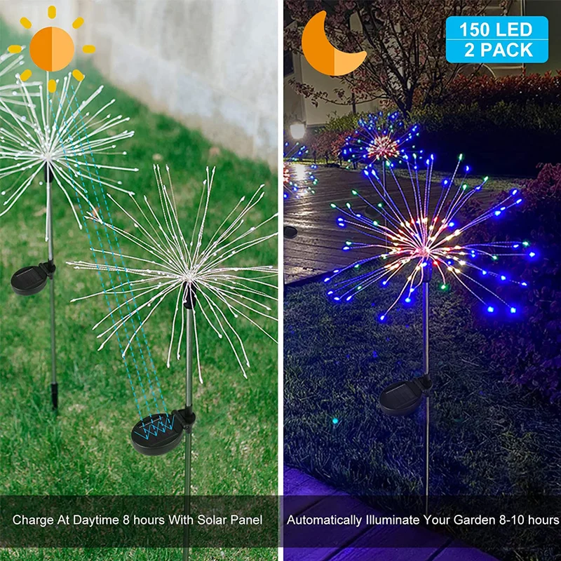 Solar Powered Firework Lights Outdoor Waterproof DIY 90 /120/150LED For Garden Lawn Landscape Holiday Christmas Grass Glo Lights
Solar Powered Firework Lights Outdoor Waterproof DIY 90 /120/150LED For Garden Lawn Landscape Holiday Christmas Grass Glo Lights