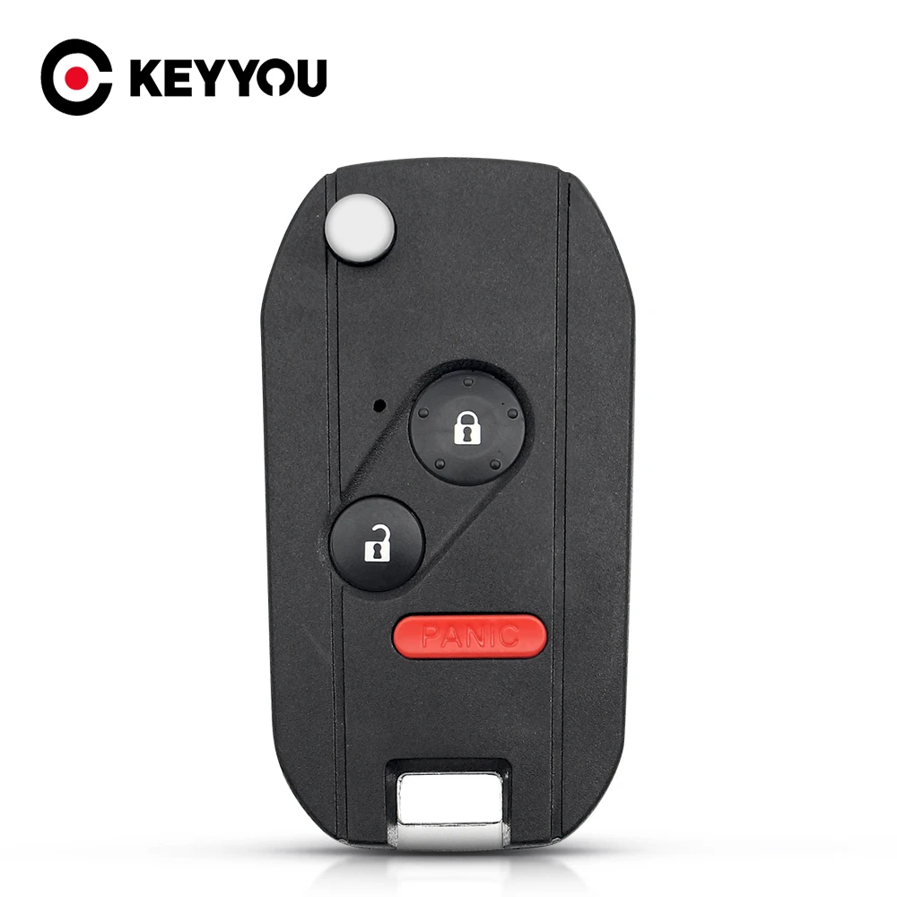 

KEYYOU с резиновой прокладкой, модифицированный чехол с 2/3/4 кнопками и дистанционным управлением для автомобильного ключа, чехол для Honda Accord ...