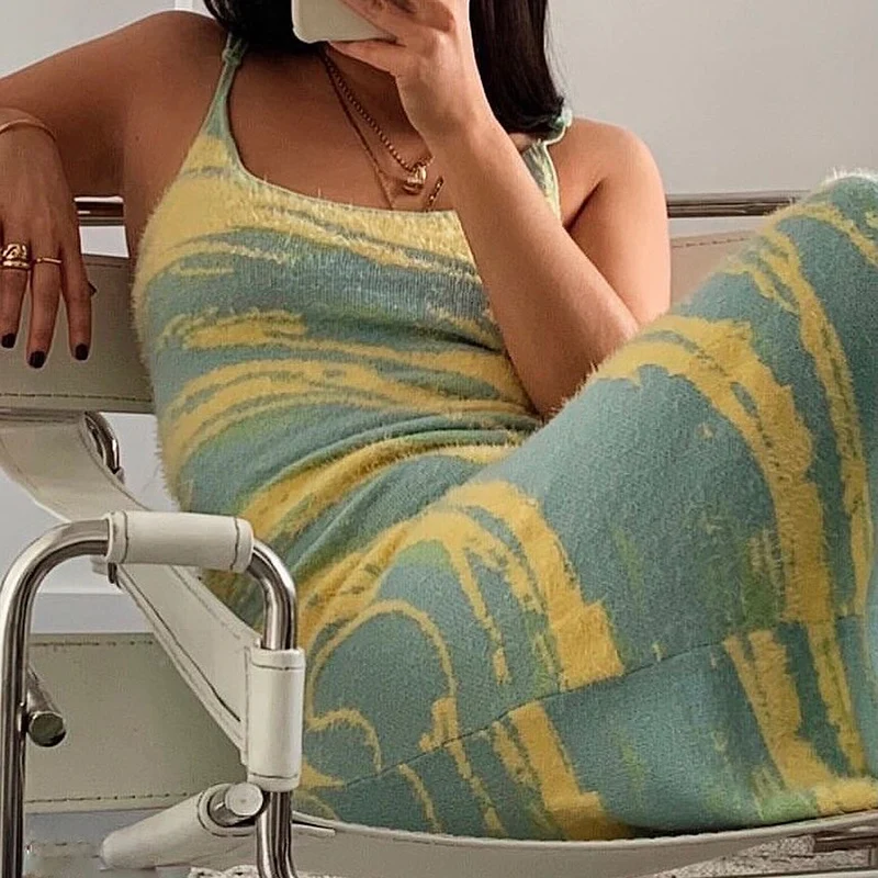 House Brand Off Shoulder Sunny Dress Spaghetti Strap Sexy Bodycon Summer Beachwear Paisley Y2K Hollow Out Knitted Women's Dress 
House Brand Off Shoulder Sunny Dress Spaghetti Strap Sexy Bodycon Summer Beachwear Paisley Y2K Hollow Out Knitted Women's Dress