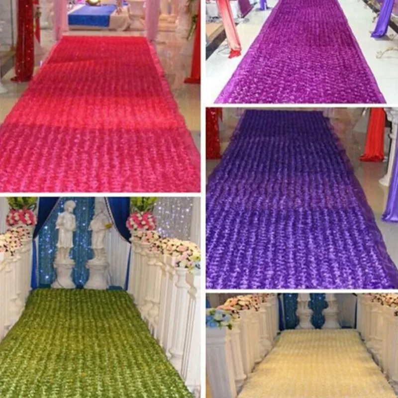 

New Arrival Luxury Wedding Centerpieces Favors 3D Rose Petal Carpet Aisle Runner For Party Decoration Supplies 14 Colors