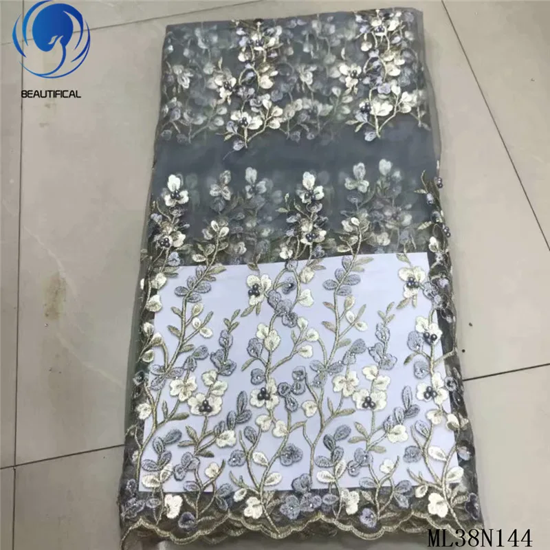 BEAUTIFICAL 2019 lace fabrics with beaded french tulle lace sewing fabric dress embroidery nigerian beads lace fabrics ML38N144
BEAUTIFICAL 2019 lace fabrics with beaded french tulle lace sewing fabric dress embroidery nigerian beads lace fabrics ML38N144