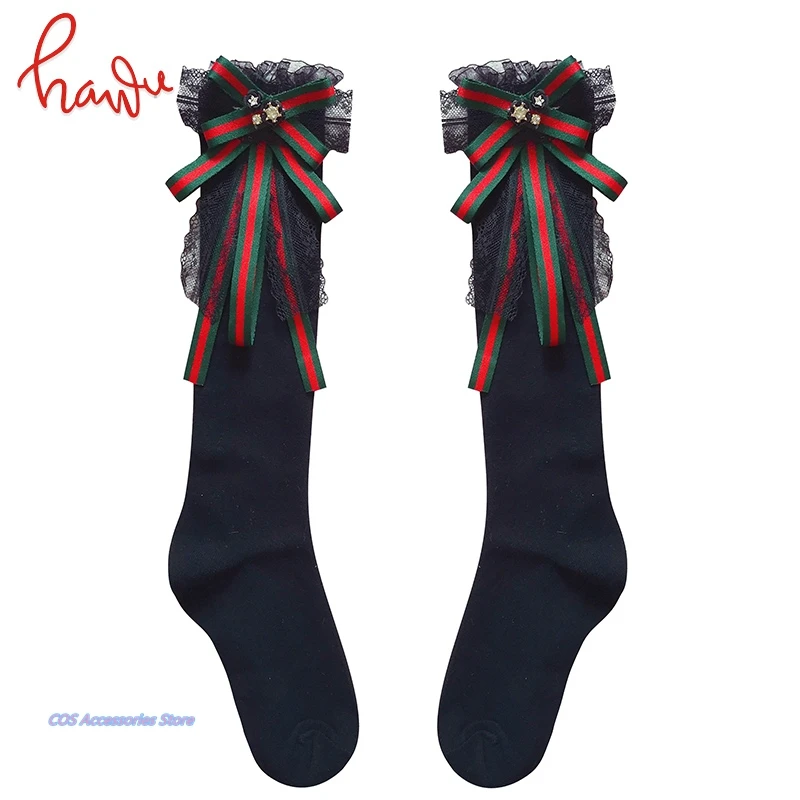 Japanese Original Handmade Bowknot Lace Calf Gothic Knee Socks Gothic Black Young Girl Women's Socks Autumn Keep Warm Student
Japanese Original Handmade Bowknot Lace Calf Gothic Knee Socks Gothic Black Young Girl Women's Socks Autumn Keep Warm Student