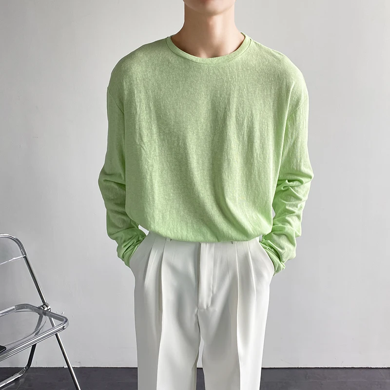 Cotton O-neck Solid Color T-shirt Men Korean Fashion Loose Casual T-shirt Men Harajuku Streetwear Long-sleeved T-shirt Men
Cotton O-neck Solid Color T-shirt Men Korean Fashion Loose Casual T-shirt Men Harajuku Streetwear Long-sleeved T-shirt Men