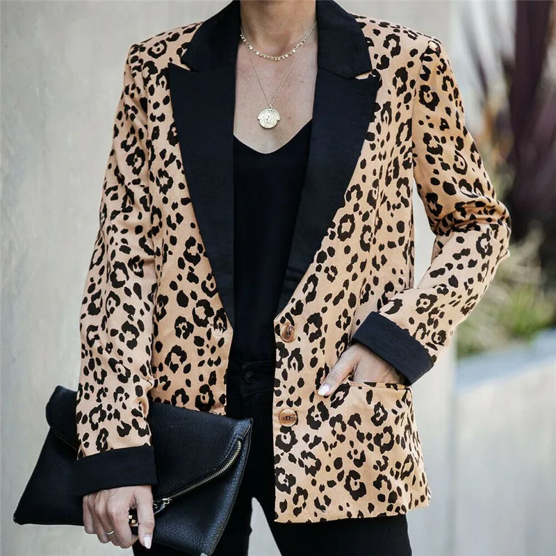 Leopard Print Open Stitch Coat Jackets Women Lady Outwear Fall Long Sleeve Jacket Casual Lapel Outwear Blazer Slim Tops Pockets
Leopard Print Open Stitch Coat Jackets Women Lady Outwear Fall Long Sleeve Jacket Casual Lapel Outwear Blazer Slim Tops Pockets