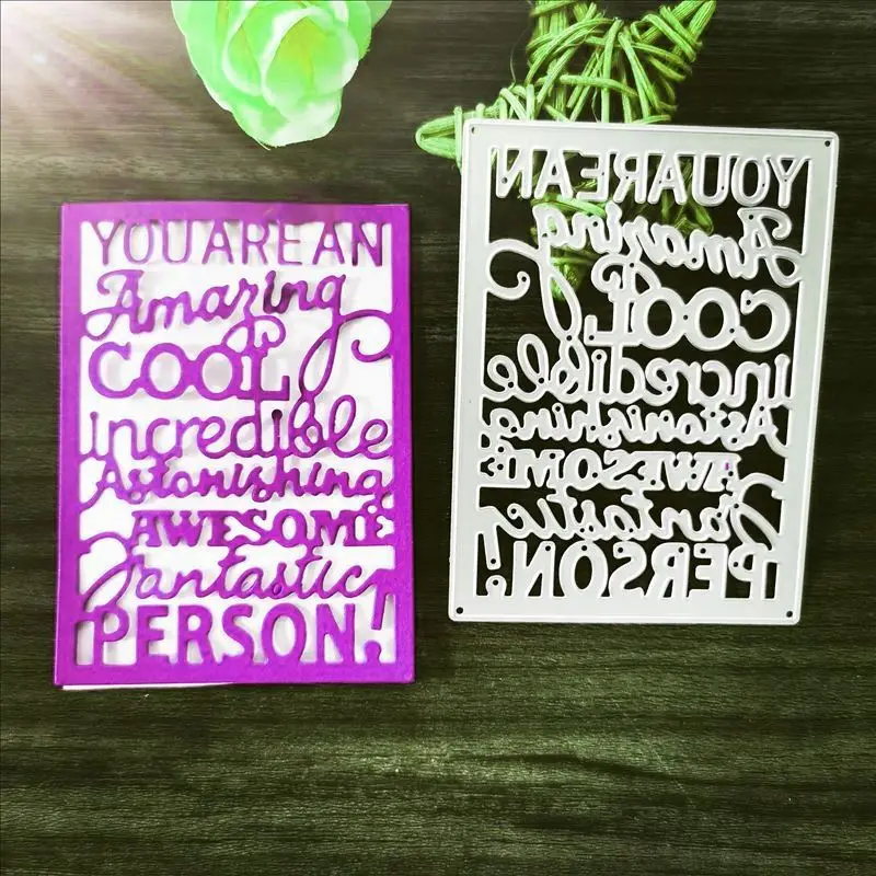 Metal Cutting Dies Amazing cool words Stencil DIY Scrapbooking Album Paper Card Decoration Crafts Embossing New Dies for 2019
Metal Cutting Dies Amazing cool words Stencil DIY Scrapbooking Album Paper Card Decoration Crafts Embossing New Dies for 2019
