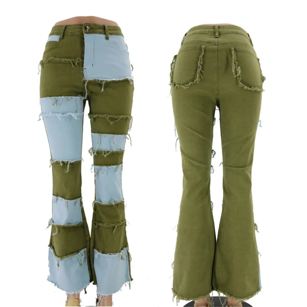 Spring Autumn American Fashion Beggar Women Special Design Vintage Patchwork High Waist Flare Chic Pants Denim Jeans Streetwear
Spring Autumn American Fashion Beggar Women Special Design Vintage Patchwork High Waist Flare Chic Pants Denim Jeans Streetwear