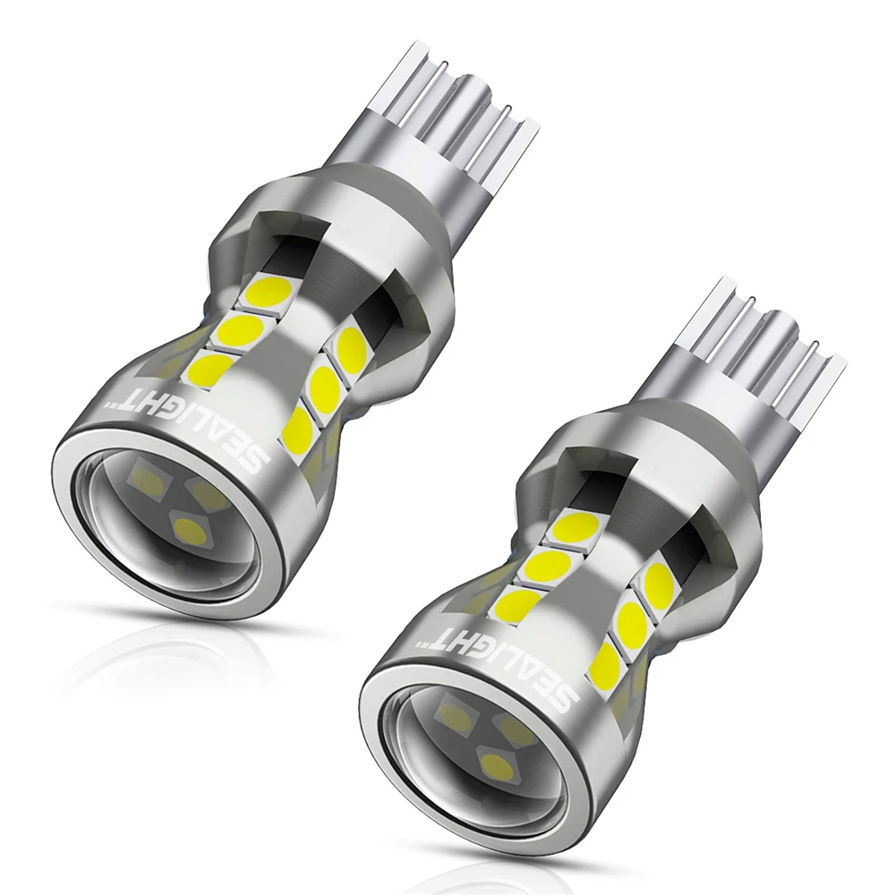 SEALIGHT 2PCS T15 912 921 W16W LED Bulbs 6000K 2600LM Super Bright 906 904 902 LED Brake Reverse Light Backup Tail Signal Light
SEALIGHT 2PCS T15 912 921 W16W LED Bulbs 6000K 2600LM Super Bright 906 904 902 LED Brake Reverse Light Backup Tail Signal Light