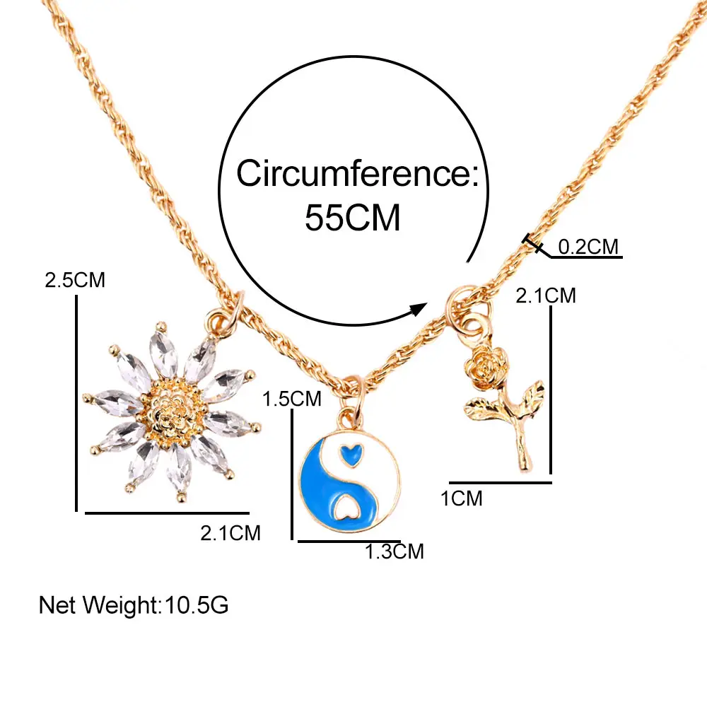 Punk Yin Yang Daisy Pendants Necklace For Women Metal Flower Pistol Small Charms Rope Chain Necklace Statement Party Jewelry New
Punk Yin Yang Daisy Pendants Necklace For Women Metal Flower Pistol Small Charms Rope Chain Necklace Statement Party Jewelry New