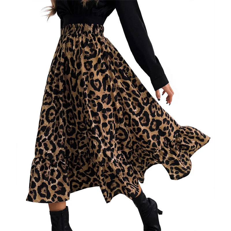 Female Midi Skirt Adults Leopard/ Flower Print High Waist Ruffle Skirt Summer Dress for Women S/M/L/XL
Female Midi Skirt Adults Leopard/ Flower Print High Waist Ruffle Skirt Summer Dress for Women S/M/L/XL