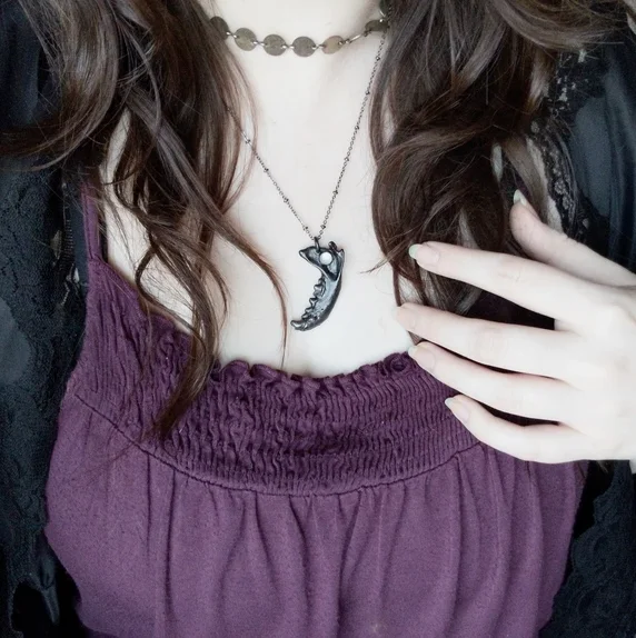 Black Jawbone and Moonstone Necklace -Gothic // Witch // Halloween // Wiccan // Pagan // Witchy Jewelry
Black Jawbone and Moonstone Necklace -Gothic // Witch // Halloween // Wiccan // Pagan // Witchy Jewelry