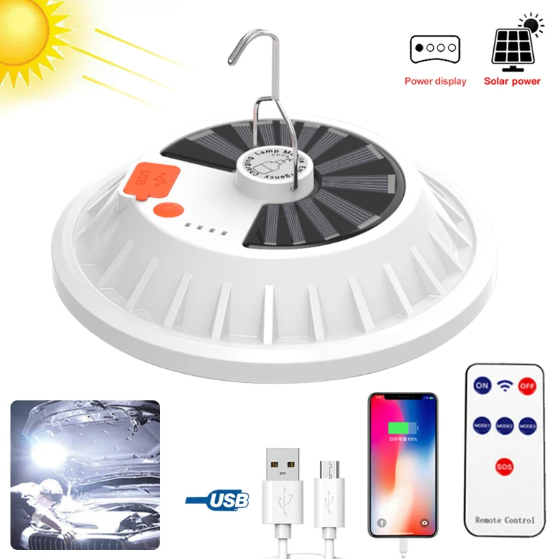 2000 LM Rechargeable 120 LED Outdoor Camping Tent Light Solar Emergency Lamp Lantern Waterproof Hiking Ultra Bright USB Lamp
2000 LM Rechargeable 120 LED Outdoor Camping Tent Light Solar Emergency Lamp Lantern Waterproof Hiking Ultra Bright USB Lamp