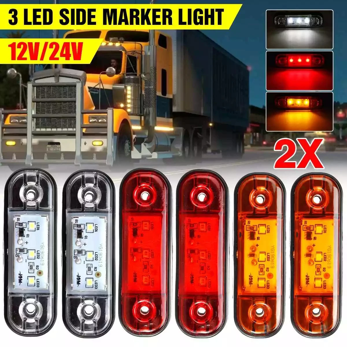 6000K Car LED Light Bulb DC12V LED License Number Plate Light White / Amber / Red Aluminum alloy+Plastic Side Marker Light
6000K Car LED Light Bulb DC12V LED License Number Plate Light White / Amber / Red Aluminum alloy+Plastic Side Marker Light