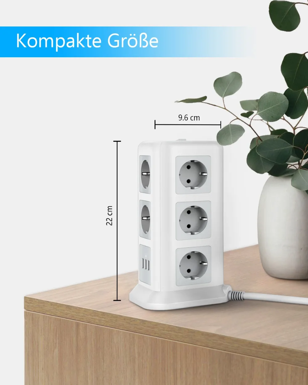 Плата питания TESSAN Smart Power Board с европейской вилкой 3 USB и 11 розетками удлинитель