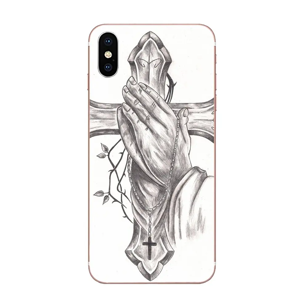 Руки молящегося Молитвенные Четки Крест для Apple IPhone X XS Max XR 4 4S 5 5C 5S SE 6 6S 7 8 плюс