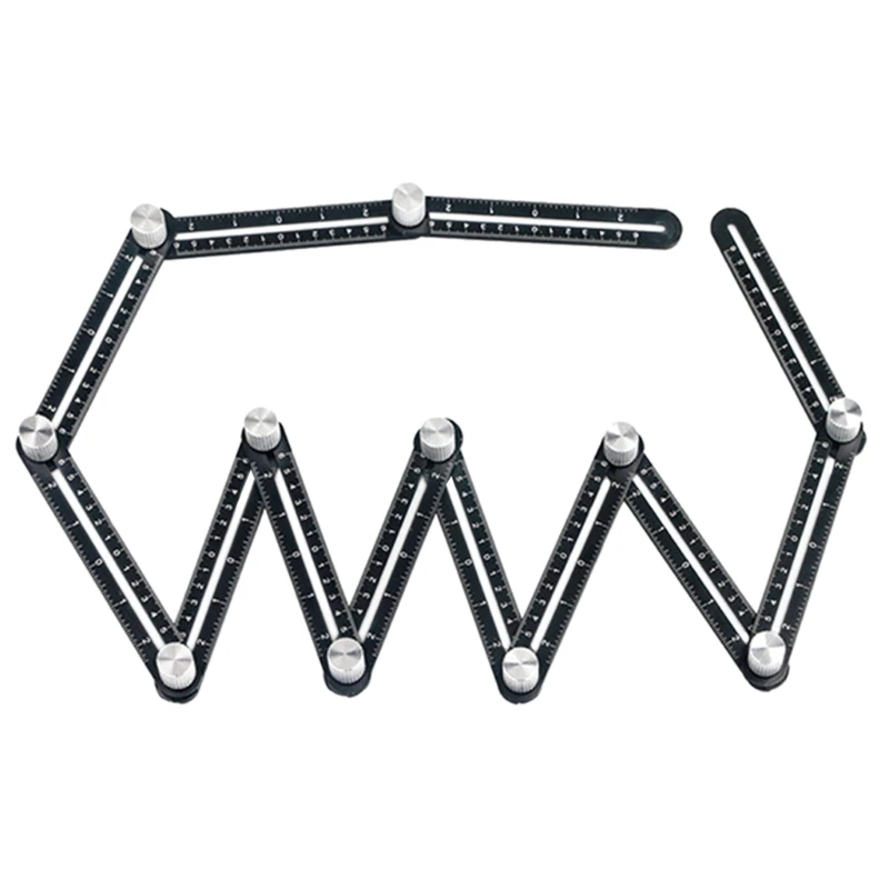 12side Aluminum Alloy Angle Finder Template Tool Multi Angle Measuring Ruler 12 Folding Ruler Brick Tile Wood Corner Positioning
12side Aluminum Alloy Angle Finder Template Tool Multi Angle Measuring Ruler 12 Folding Ruler Brick Tile Wood Corner Positioning