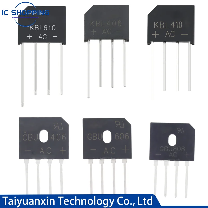 10PCS Rectifier Bridge 4A 6A 8A 15A GBU406 GBU408 GBU608 GBU610 GBU806 GBU808 GBU1510 GBU606 GBU810 BL406 KBL410 KBL608 KBL610
10PCS Rectifier Bridge 4A 6A 8A 15A GBU406 GBU408 GBU608 GBU610 GBU806 GBU808 GBU1510 GBU606 GBU810 BL406 KBL410 KBL608 KBL610