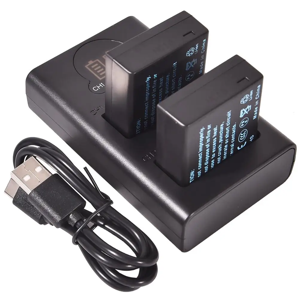 Аккумулятор DSTE DMW-BLE9 2 шт. с двойным жк-дисплеем комплект зарядного устройства для