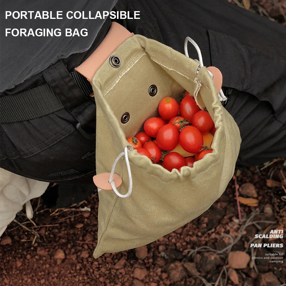 1pc Portable Outdoor Foraging Bag Fruit Picking Pouch Collapsible Berry Puch Storage Leather Bushcraft Canvas Bag Hiking Camping
1pc Portable Outdoor Foraging Bag Fruit Picking Pouch Collapsible Berry Puch Storage Leather Bushcraft Canvas Bag Hiking Camping