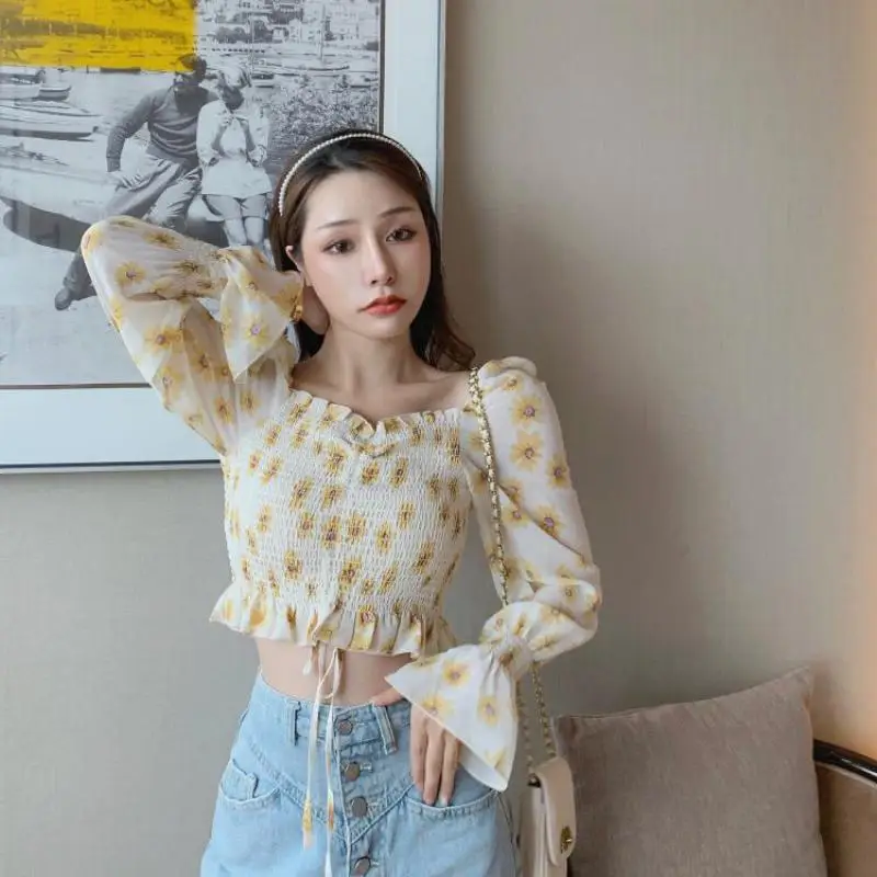 Women Off Shoulder Chiffon Blouses Long Sleeve Floral Print Blouse Tops Clothes 2021 Summer Elegant Shirt Blouse
Women Off Shoulder Chiffon Blouses Long Sleeve Floral Print Blouse Tops Clothes 2021 Summer Elegant Shirt Blouse