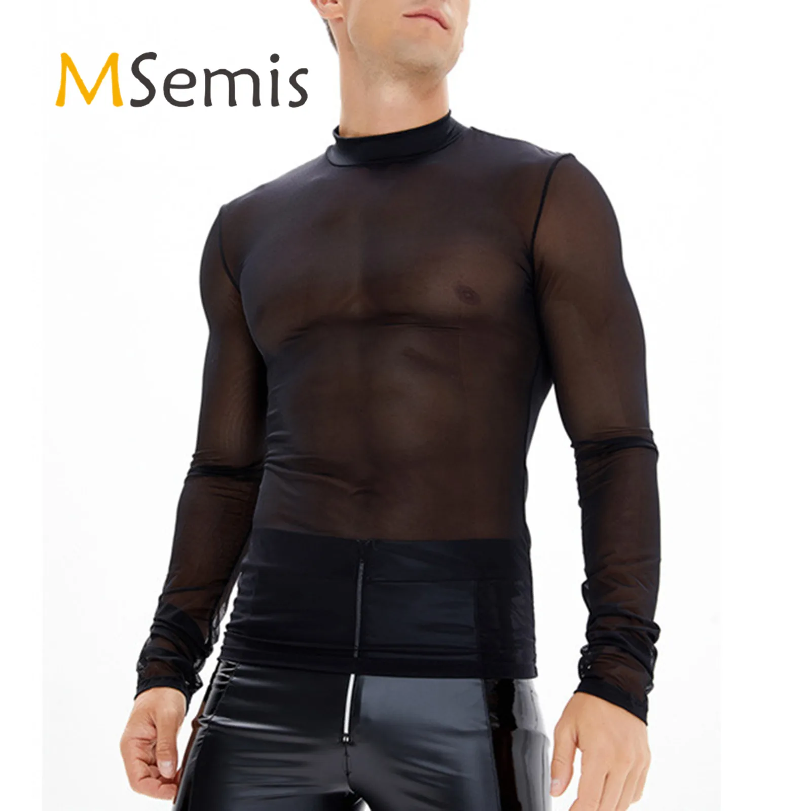 Мужская прозрачная Сетчатая футболка с длинным рукавом и ложным воротником
Мужская прозрачная Сетчатая футболка с длинным рукавом и ложным воротником