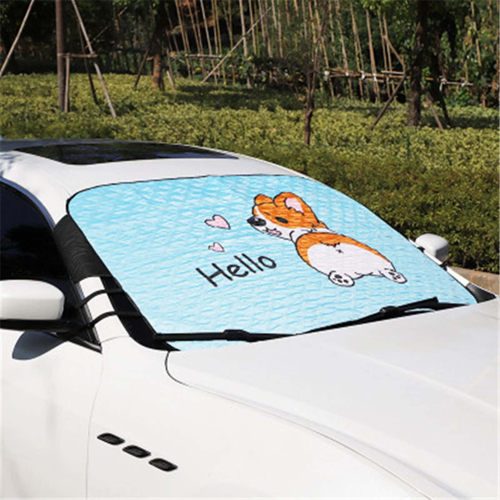 Car Windshield Sunshade Say Hello Corgi Block UV Rays Sunscreen Thickening Automobile Front Windshield Block Sun Cover 96*142cm
Car Windshield Sunshade Say Hello Corgi Block UV Rays Sunscreen Thickening Automobile Front Windshield Block Sun Cover 96*142cm
