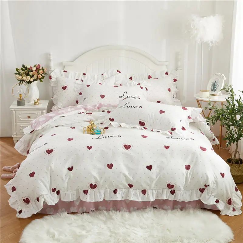 2021 new Cotton Luxury Princess style bedding sets queen king size duvet cover set bed skirt set pillowcase bedclothes 4Pcs.
2021 new Cotton Luxury Princess style bedding sets queen king size duvet cover set bed skirt set pillowcase bedclothes 4Pcs.