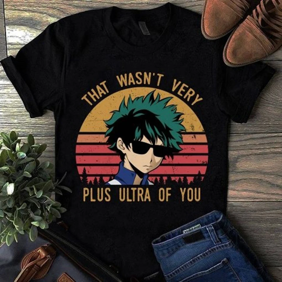 Уличная одежда с японскими аниме принтами топы футболка My Hero Academia Повседневная