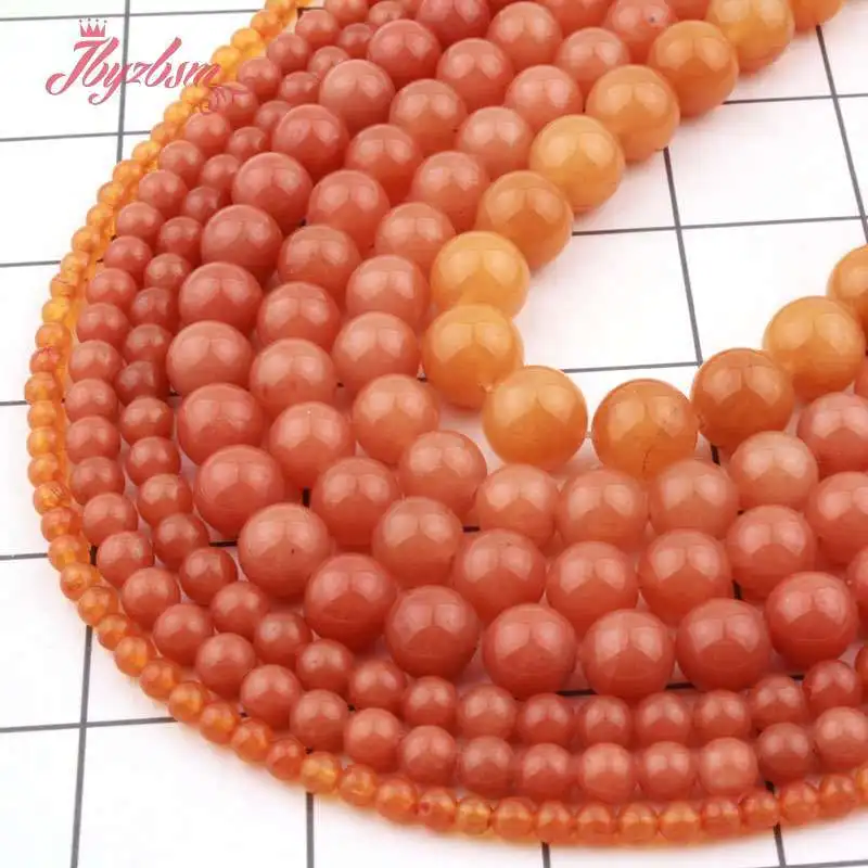 

6/8/10/12mm Round Red Aventurine Jades Beads Smooth Loose Stone Beads For DIY Necklace Bracelets Earring Jewelry Making Str 15"