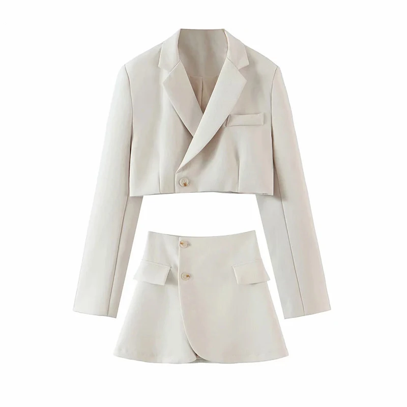 2021 Matching Blazer Skirts Women England Lapel Slim Long Sleeve style Buttons Navel Exposed Short Blazer
2021 Matching Blazer Skirts Women England Lapel Slim Long Sleeve style Buttons Navel Exposed Short Blazer