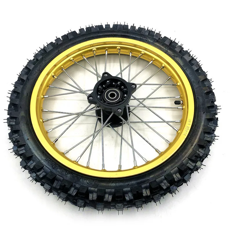 Front 14inch Pit Bike wheels GuangLi 60/100-14 Tyre Aluminum Alloy Rims with 32 holes spoke CRF PRO KLX YZF 110cc
Front 14inch Pit Bike wheels GuangLi 60/100-14 Tyre Aluminum Alloy Rims with 32 holes spoke CRF PRO KLX YZF 110cc