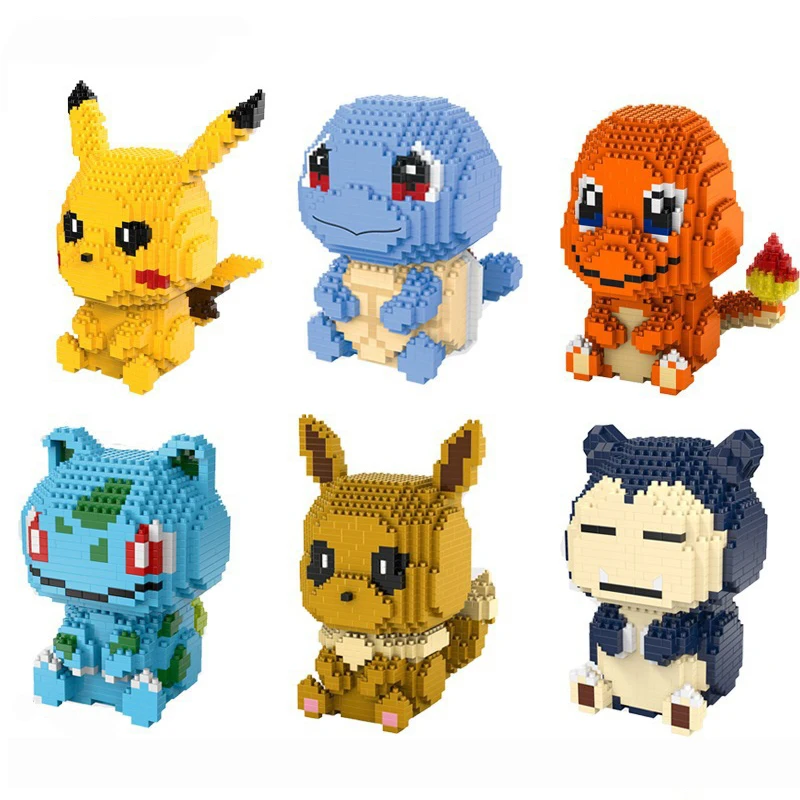 Cute Pokemon Mini Building Blocks Charmander Eevee Bulbasaur DIY 3D Model Micro Brick Pikachu Snorlax Figures Toys For Kid
Cute Pokemon Mini Building Blocks Charmander Eevee Bulbasaur DIY 3D Model Micro Brick Pikachu Snorlax Figures Toys For Kid