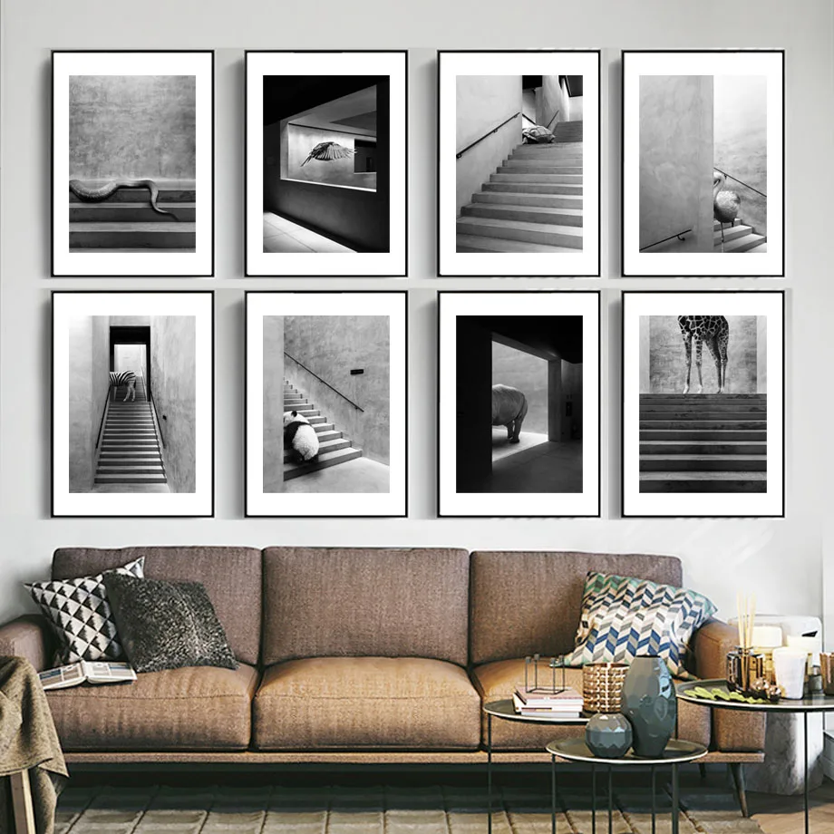 Panda Giraffe Flamingo On Stairs Wall Art Canvas Painting Black White Nordic Posters And Prints Wall Pictures For Living Room
Panda Giraffe Flamingo On Stairs Wall Art Canvas Painting Black White Nordic Posters And Prints Wall Pictures For Living Room