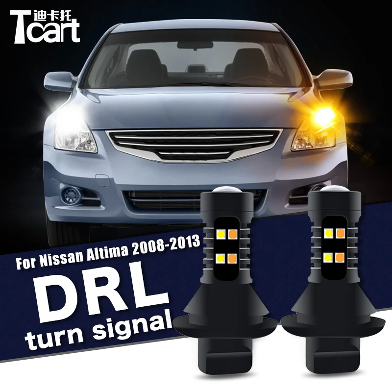 

2Pcs Led drl Daytime Running Light Turn Lights 2IN1 Car accessories For Nissan Altima (l32) 2008-2012