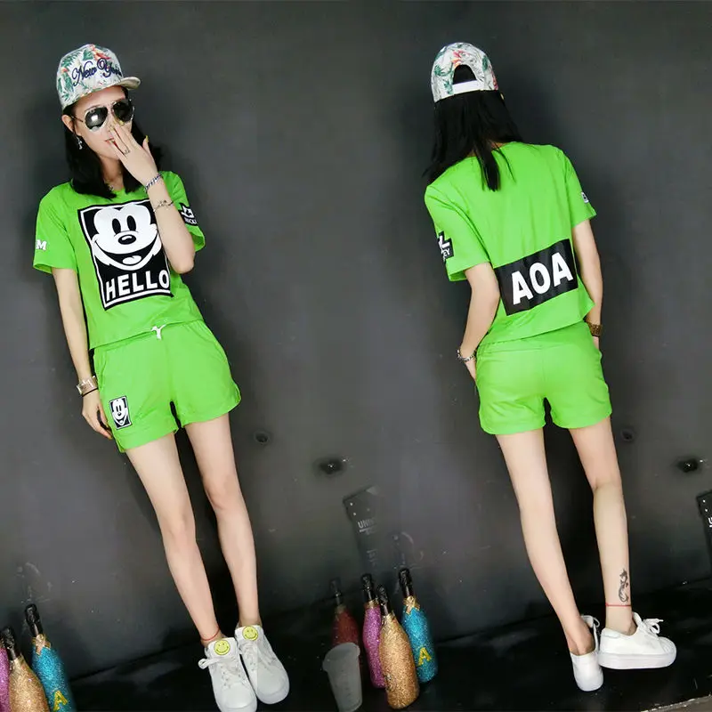 2021 Running Leisure Sports Suit Women 's Summer Korean -Style Large Size Loose Short-Sleeved Shorts Sportswear Two - Piece Suit
2021 Running Leisure Sports Suit Women 's Summer Korean -Style Large Size Loose Short-Sleeved Shorts Sportswear Two - Piece Suit