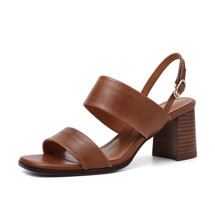 Inside and outside full leather women's shoes sheepskin wood grain thick heel square buckle one word belt sandals Korean version
Inside and outside full leather women's shoes sheepskin wood grain thick heel square buckle one word belt sandals Korean version