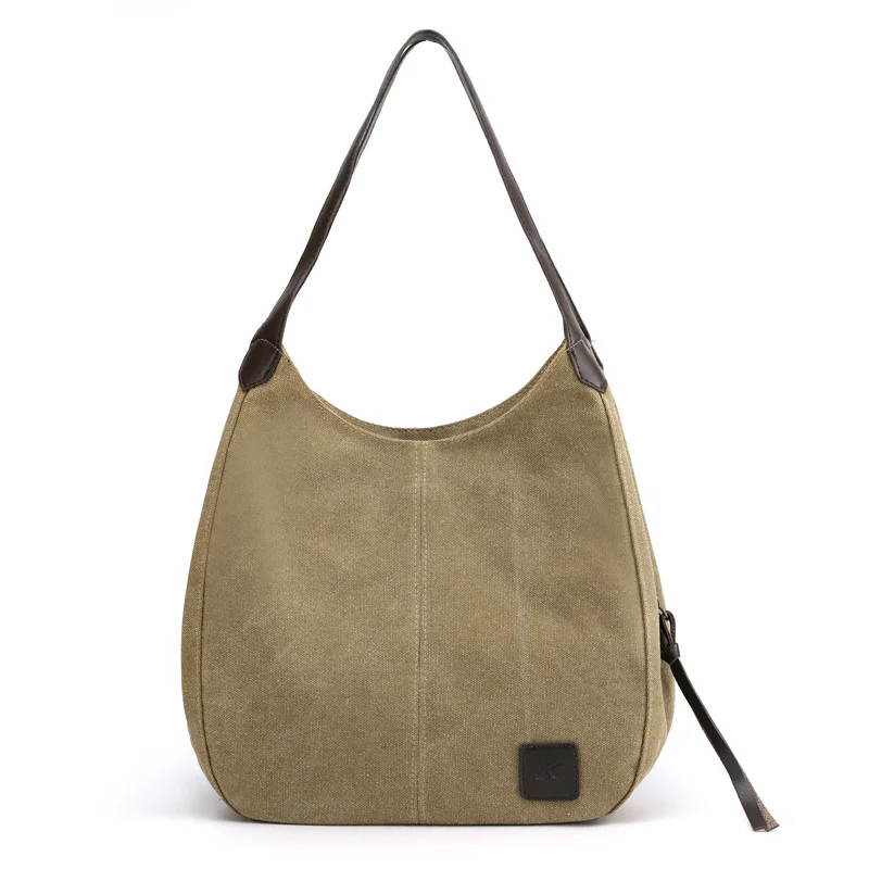 New style canvas bag women's bag fashion versatile literature simple Korean one shoulder handbag multi compartment leisure bag 
New style canvas bag women's bag fashion versatile literature simple Korean one shoulder handbag multi compartment leisure bag
