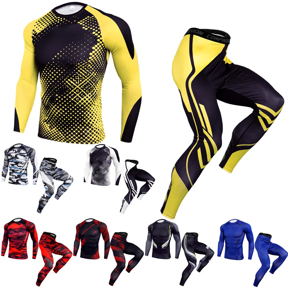 Men Running Sets Compression Sports Suits Skinny Exercise Workout Tights Gym Fitness Sportswear Tracksuit Clothes Basket Homme
Men Running Sets Compression Sports Suits Skinny Exercise Workout Tights Gym Fitness Sportswear Tracksuit Clothes Basket Homme