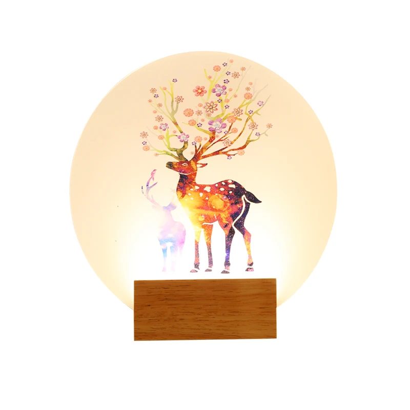 

Chinese style Traditional LED wall lamp Wood lamp Acrylic wall light Cottage Nature for children's room hotel project