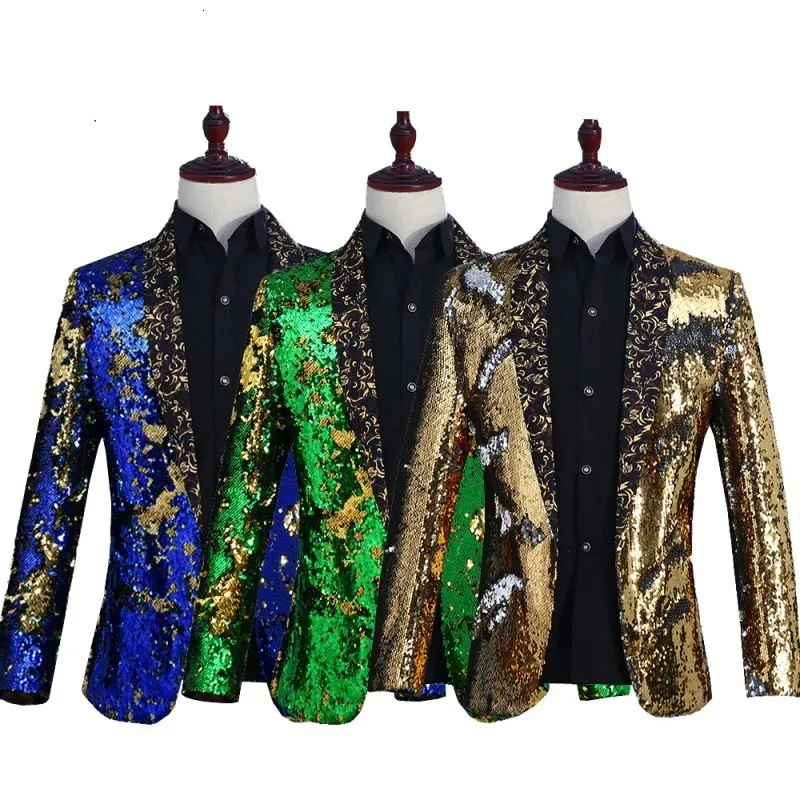 Mens Shiny Sequins Night Club Show Blazer Coat Slim Fit Magic Performance Shawl Collar Cardigan Casual DJ Outwear Blazer Jacket
Mens Shiny Sequins Night Club Show Blazer Coat Slim Fit Magic Performance Shawl Collar Cardigan Casual DJ Outwear Blazer Jacket