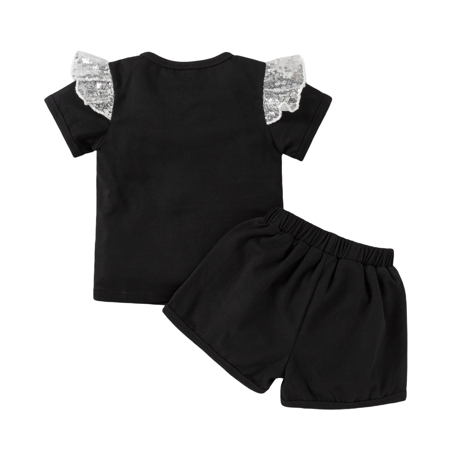Pudcoco Kid Girl Clothes Set Summer Fashion Sequin Short Sleeve Tops and Bandage Shorts Black Set For Kid 2-6Years
Pudcoco Kid Girl Clothes Set Summer Fashion Sequin Short Sleeve Tops and Bandage Shorts Black Set For Kid 2-6Years