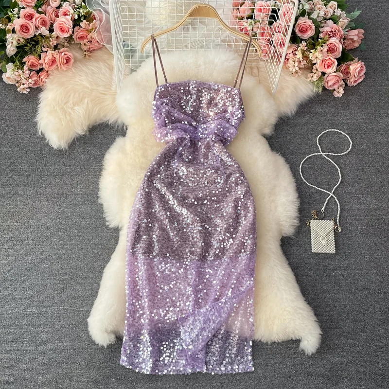 UuLuTonica Summer Spring Sequined Purple Spaghetti Strap Pencil High Waist Sexy Women Ladies Sleeveless Dress
UuLuTonica Summer Spring Sequined Purple Spaghetti Strap Pencil High Waist Sexy Women Ladies Sleeveless Dress